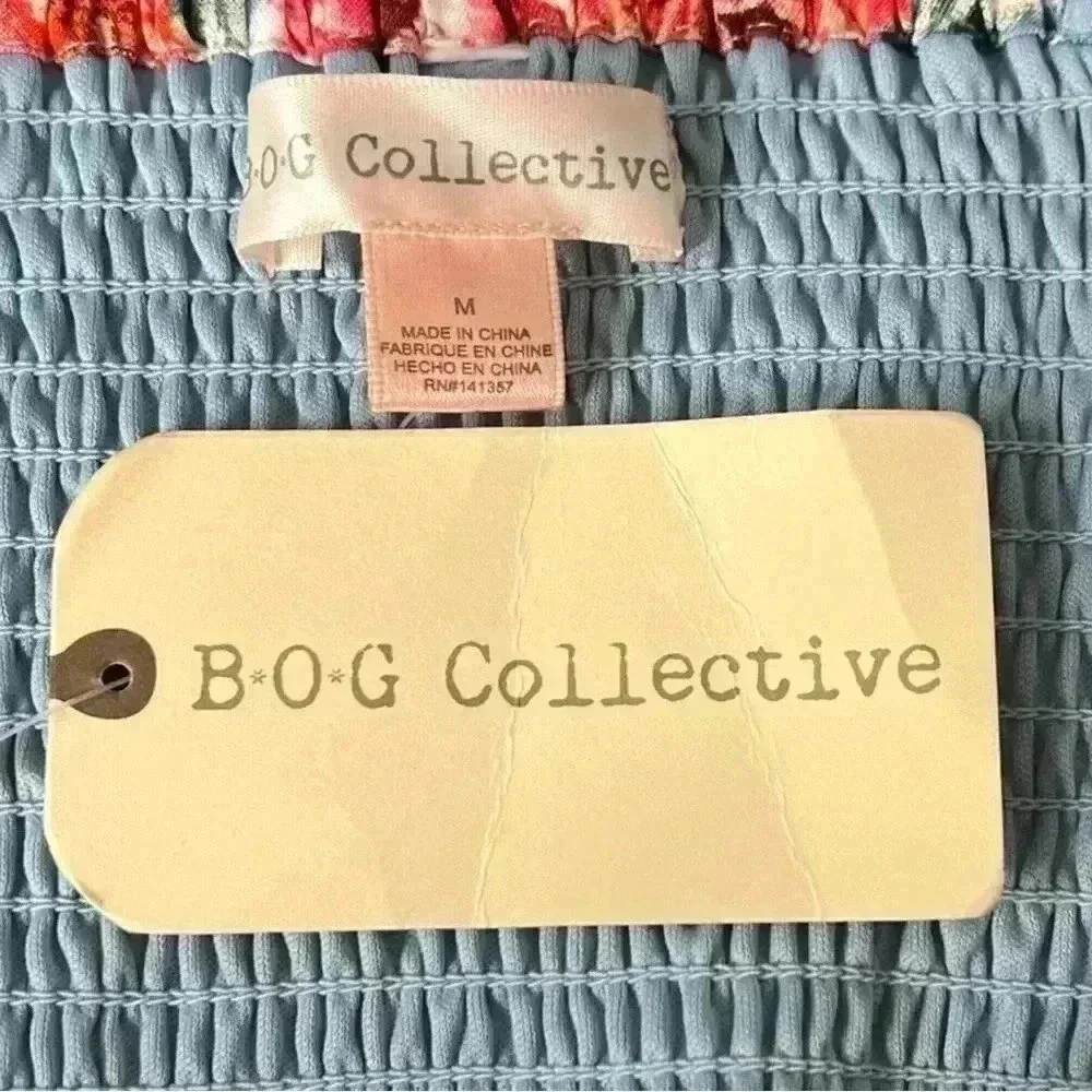 Band of Gypsies Floral Maxi Dress  Blue/Coral Medium NWT boho garden girl fairy - Picture 10 of 15